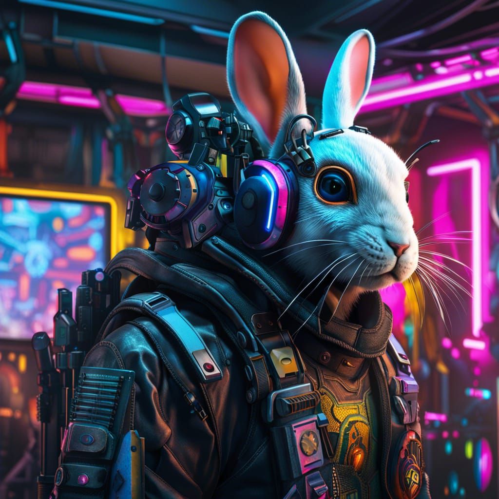 A rabbit in a cybernetic human body - AI Generated Artwork - NightCafe ...