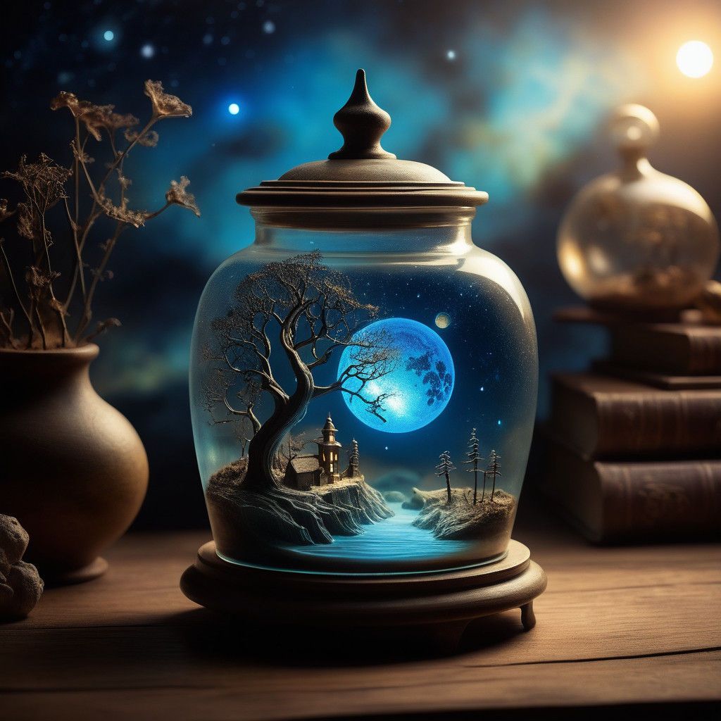 World in a jar  by @Derpette