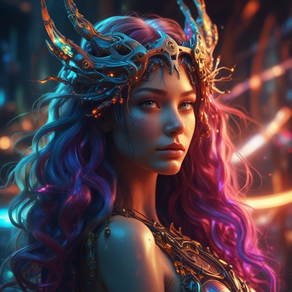 Vibrant, photorealistic woman