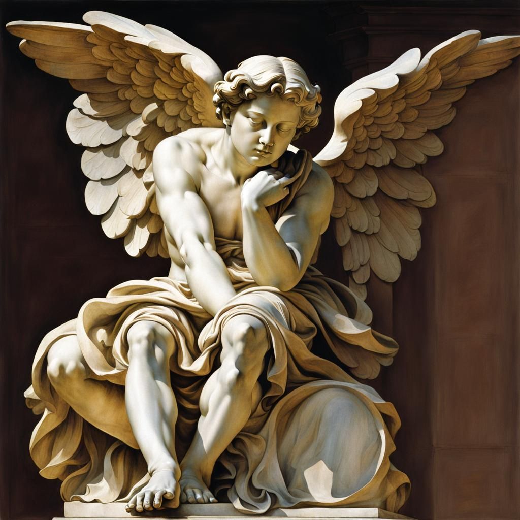 The thinking angel by Michelangelo