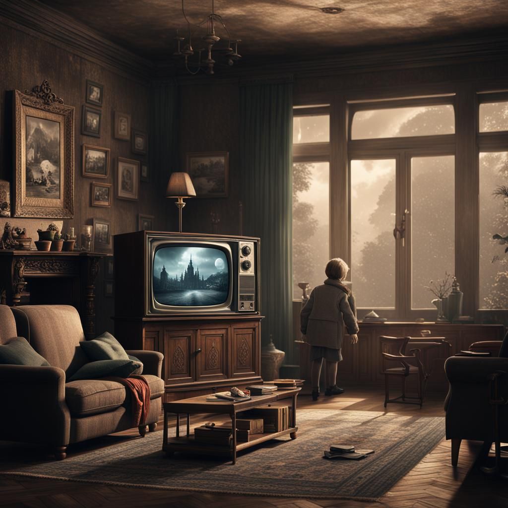 Old monochrome TV  by @DustyLoft