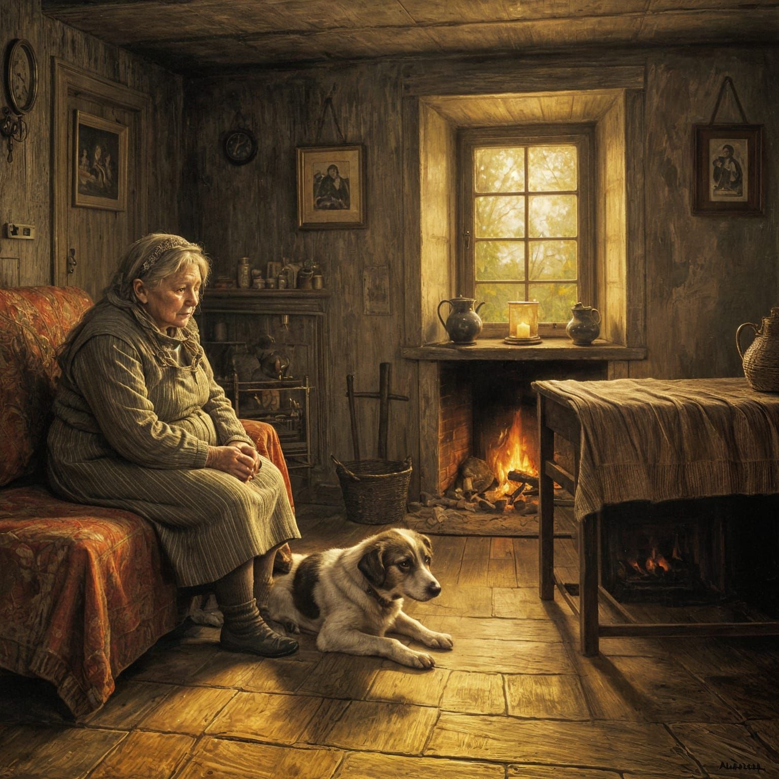Granny and Her Loyal Dog