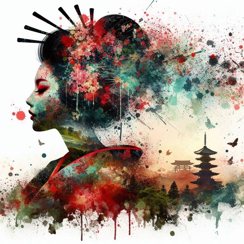double exposure beautiful fantasy portrait landscape..