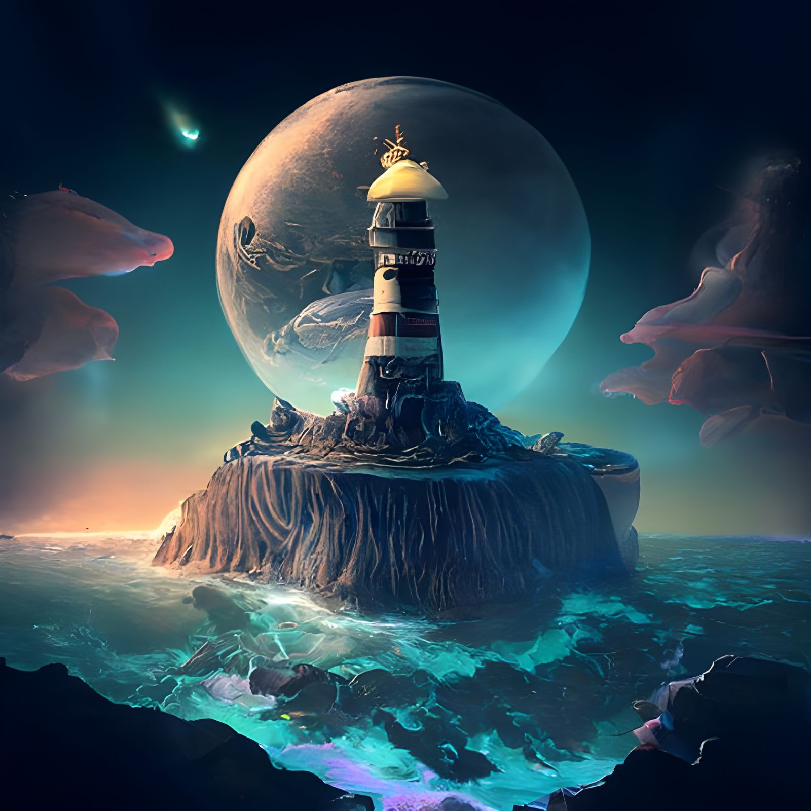 a lighthouse in another dimension  by @sOUlrEflEktOr