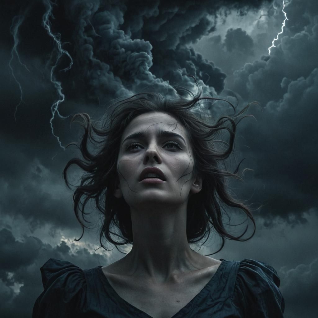 female personification of "I am the calamity" AI Generated Artwork