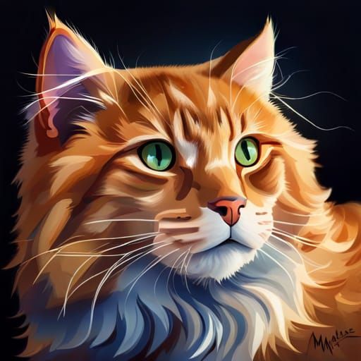 Ginger Cat Portrait - AI Generated Artwork - NightCafe Creator