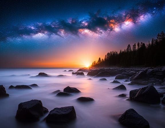 Abstract Crescent Moon Design in Minimalist Style