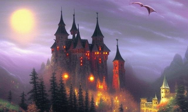 Draculas castle - AI Generated Artwork - NightCafe Creator