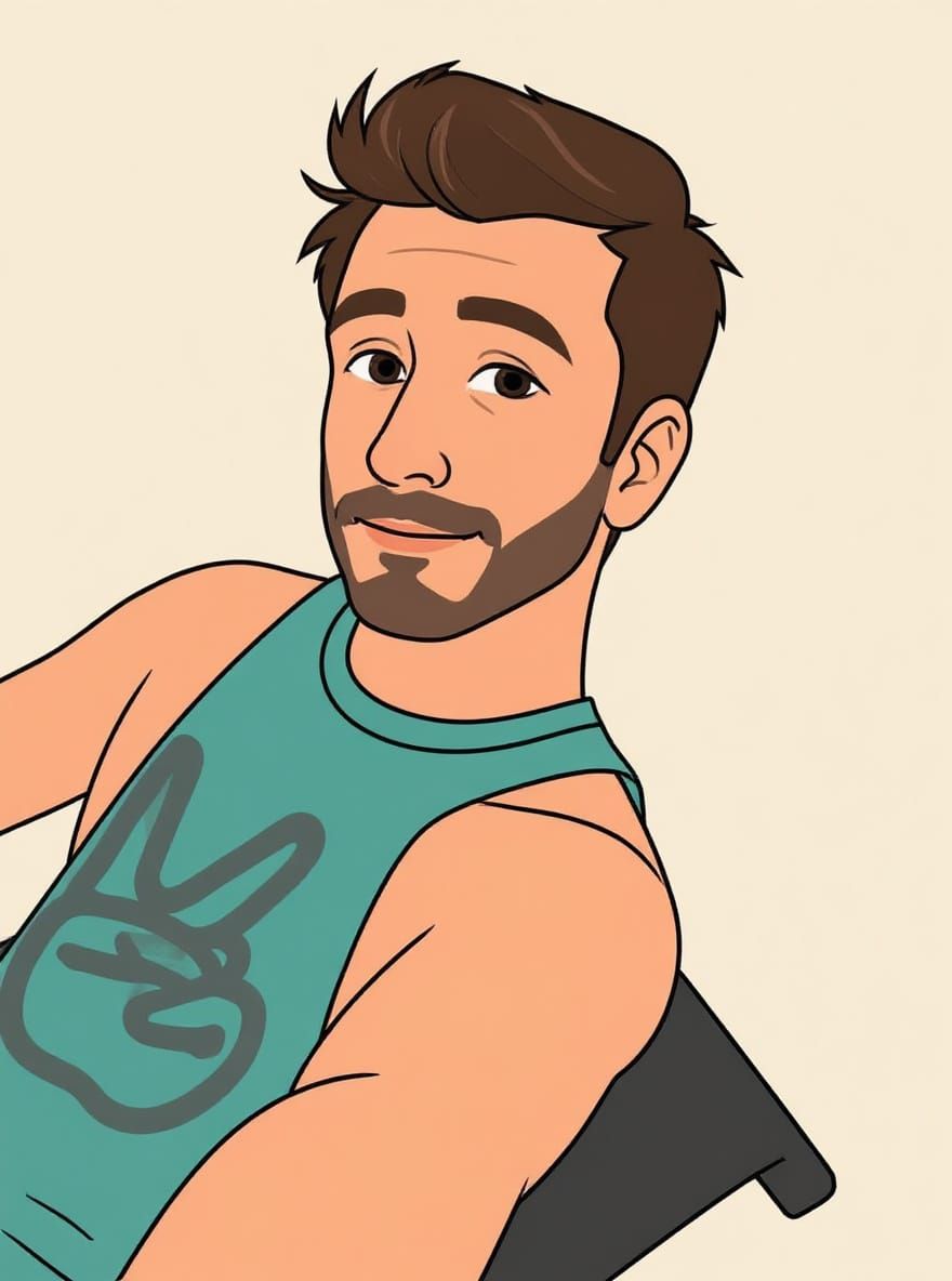 A neutral, professional cartoon-style character design of the same person in the input image. Ensuring it keeps the exact likeness, unique f...