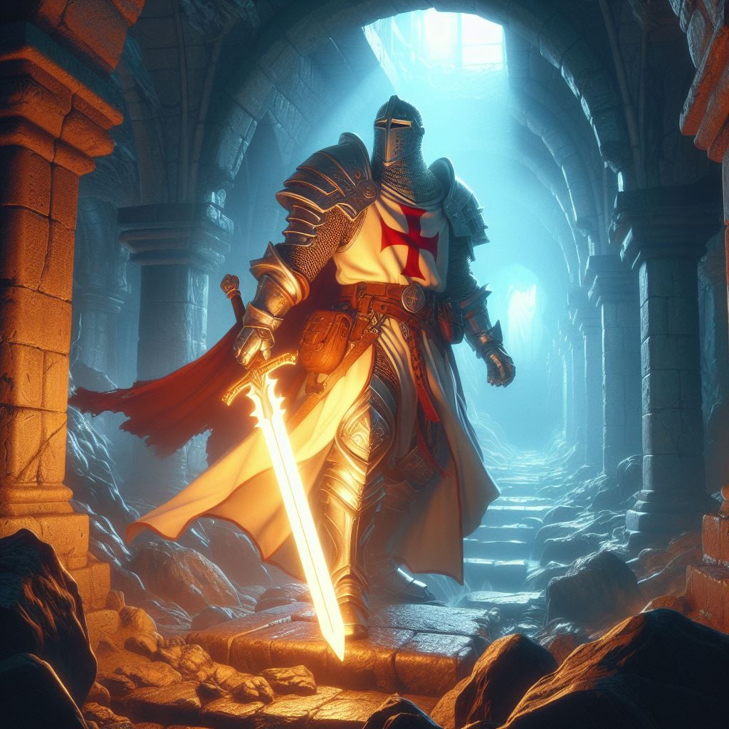 90's era D&D: human paladin