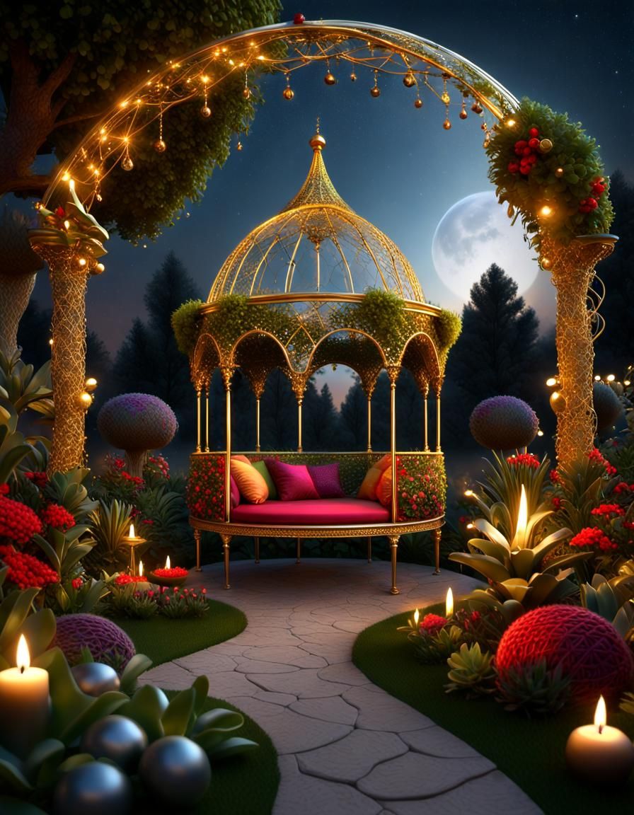 Fantasy Night Garden Temari Silk Ball Fairy Lights