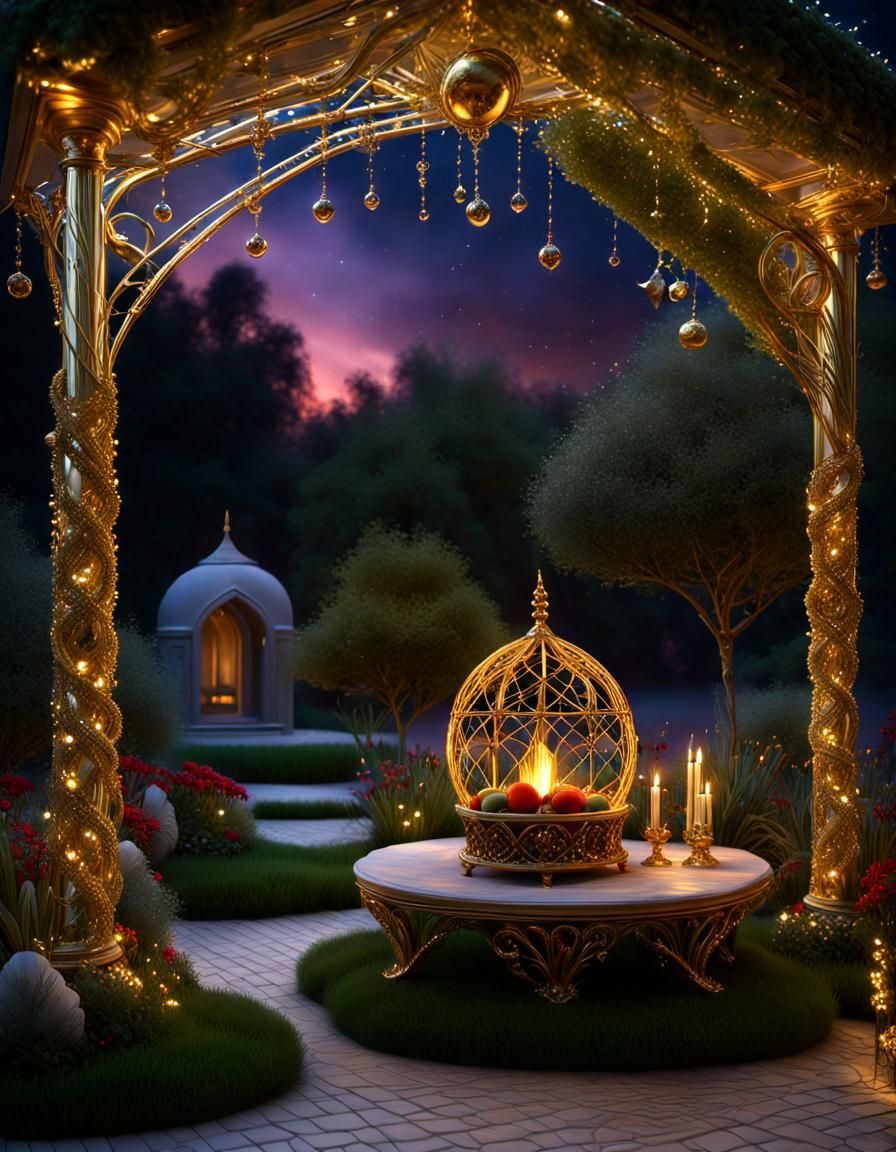 Fantasy Night Garden Temari Silk Ball Fairy Lights