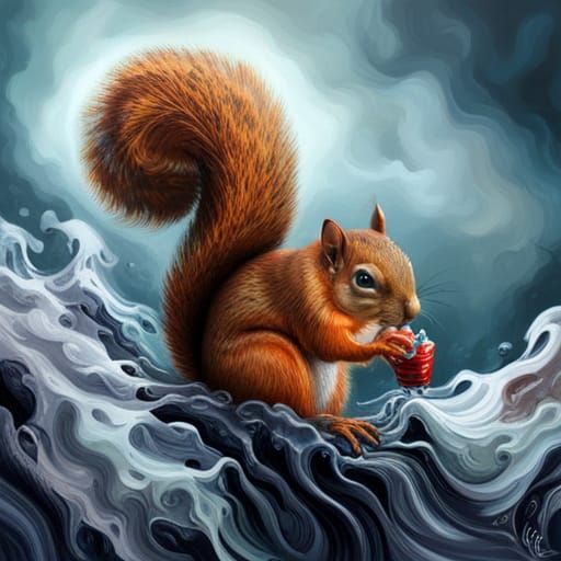 Surfing Squirrel - AI Generated Artwork - NightCafe Creator