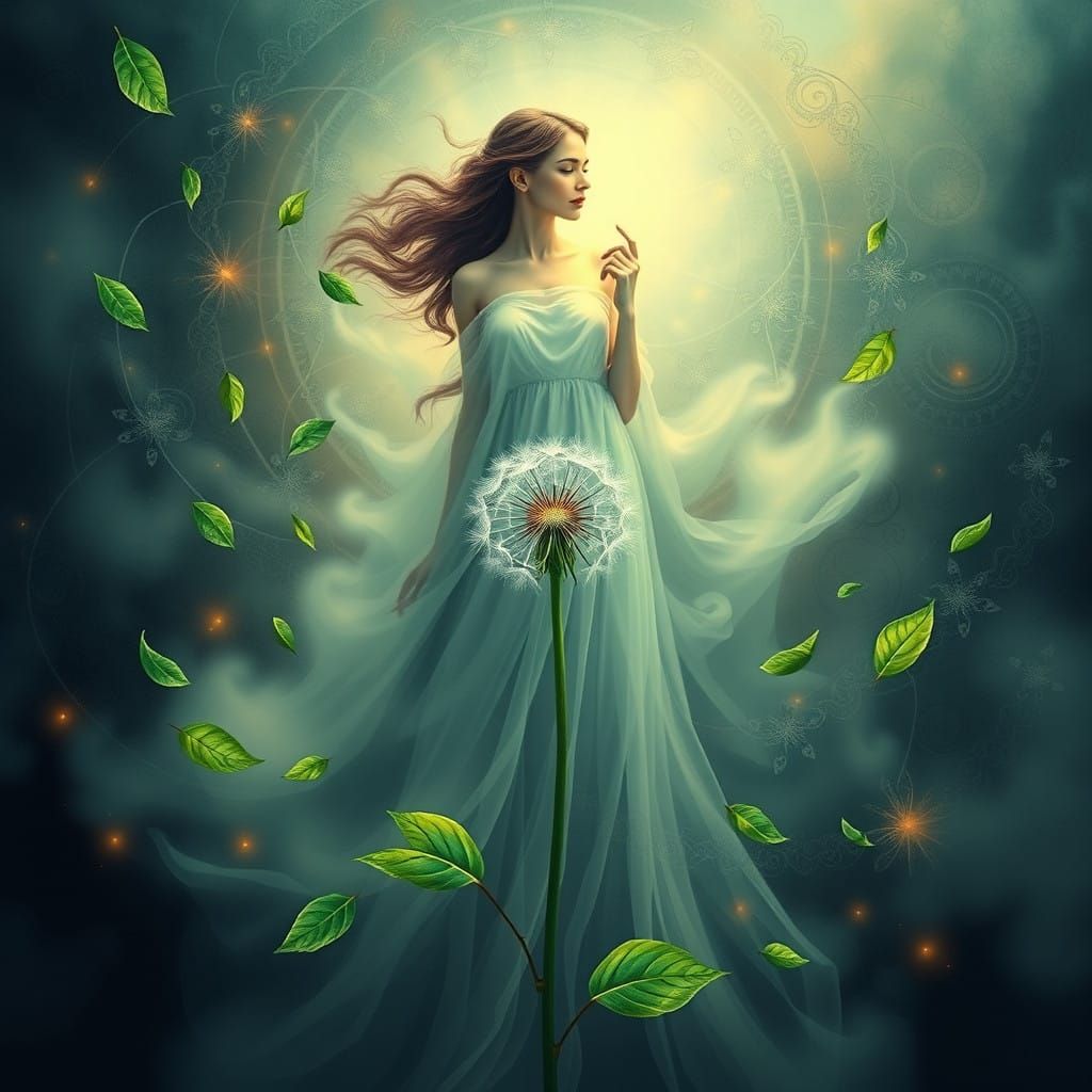 Surreal Goddess Embodying Whispers of Nature