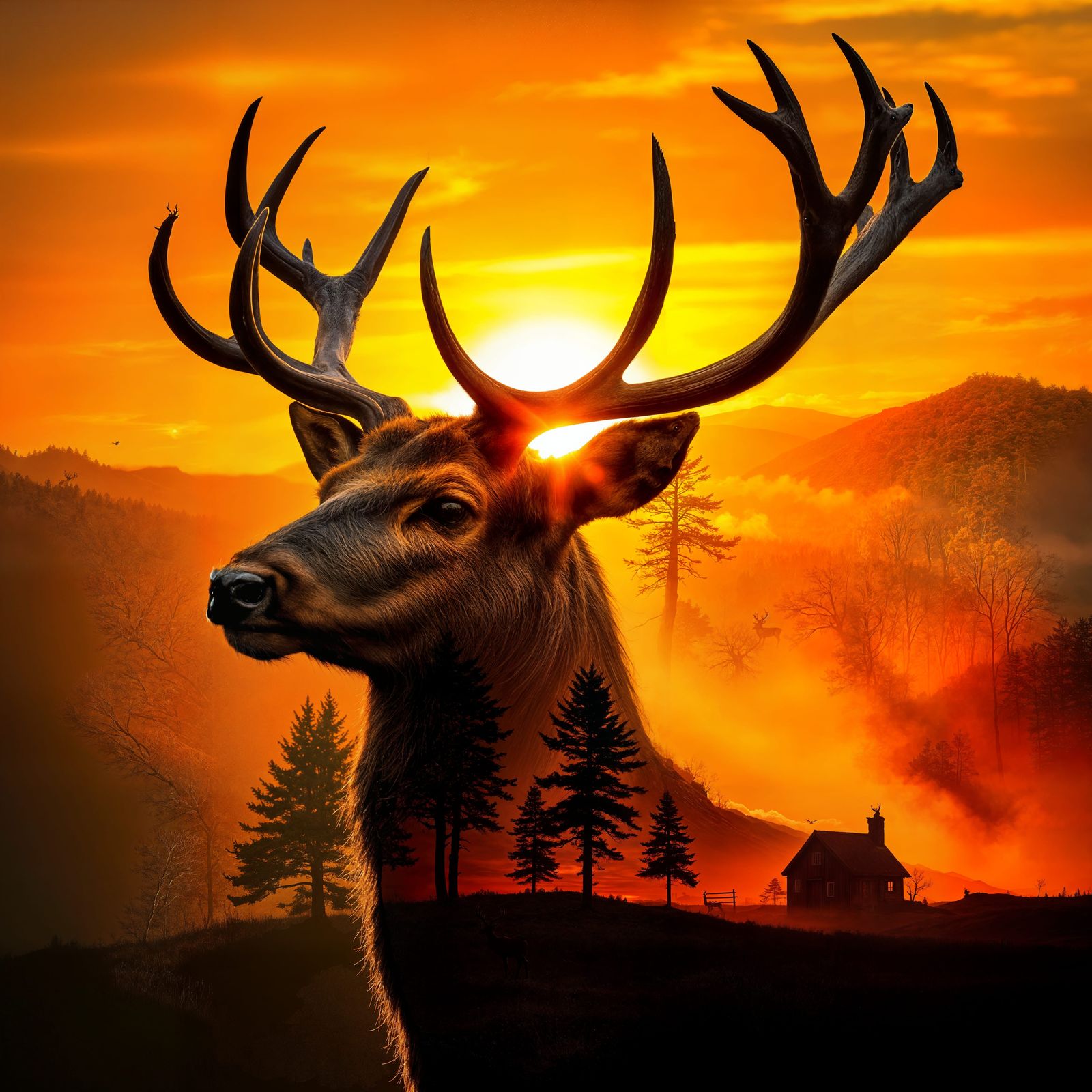  Stag at Sunset  by @Macfoggy
