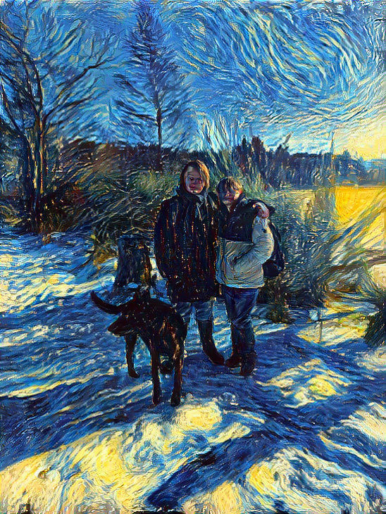 Children and walking in the snow