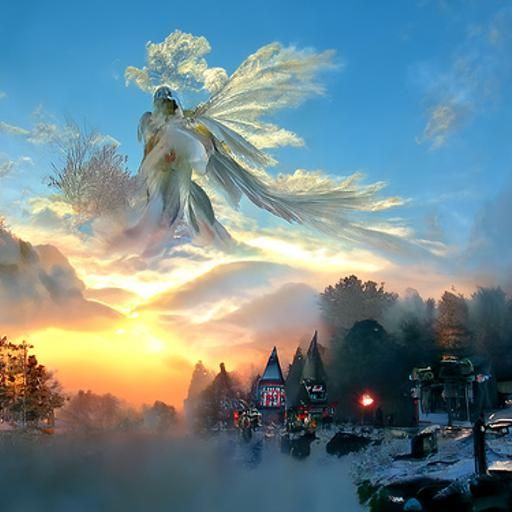 Angel in the morning skies