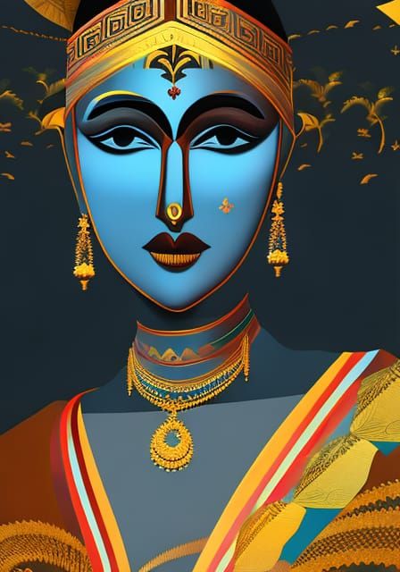 India culture long shot full body 5 woman artwork Pablo Pica...