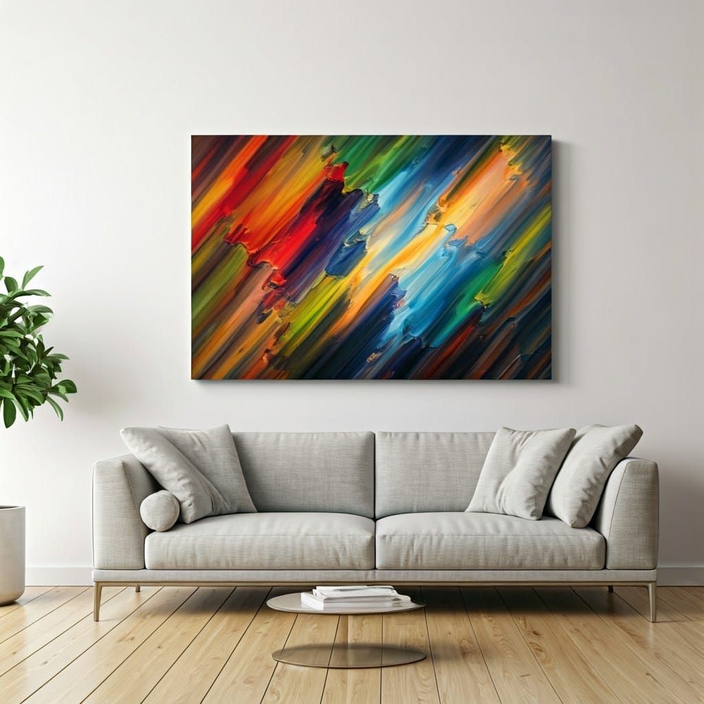 Abstract Art Blends with Modern Living Room