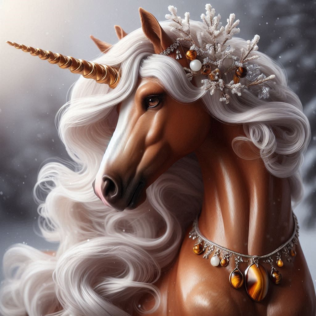 Tannish Unicorn with a white mane