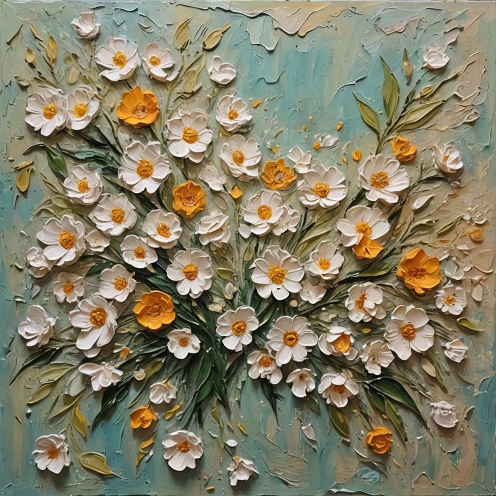 Impasto flowers  by @Isaac