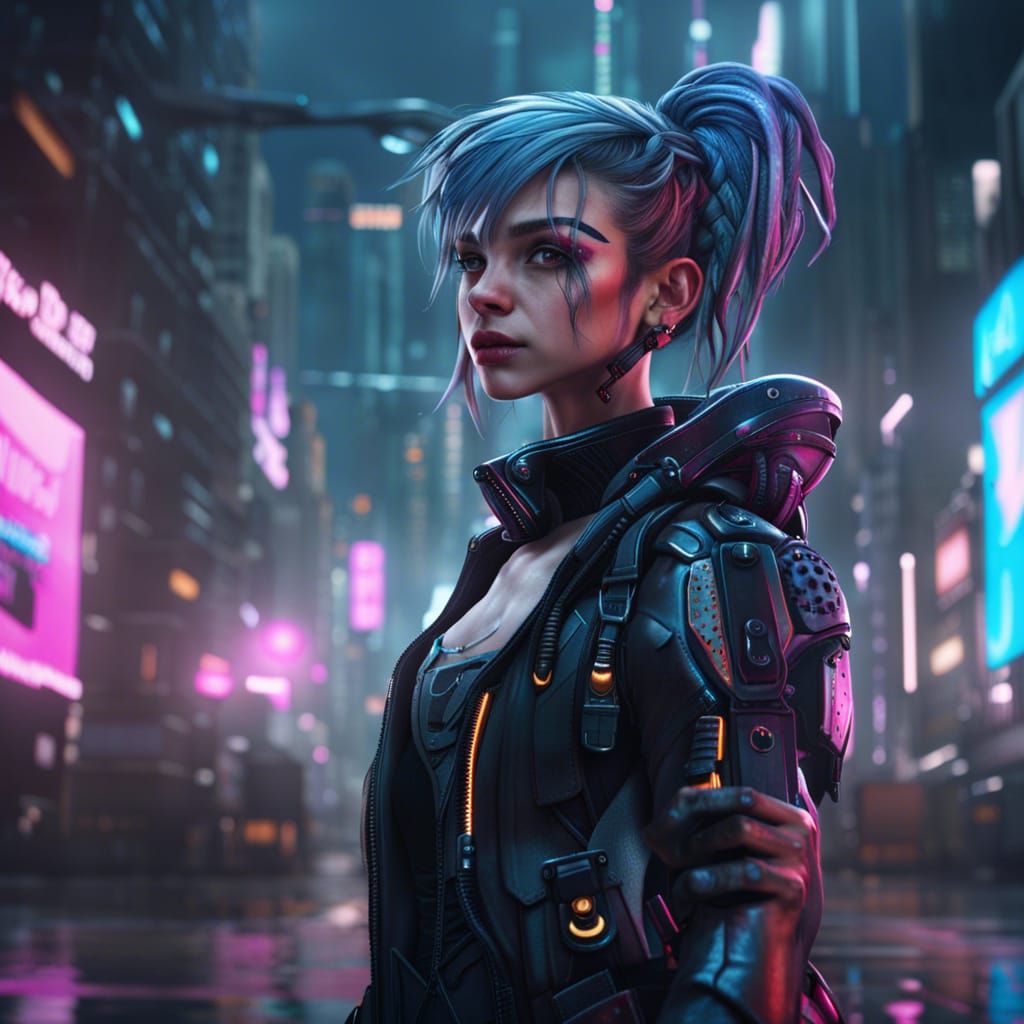 Cyberpunk girl - AI Generated Artwork - NightCafe Creator