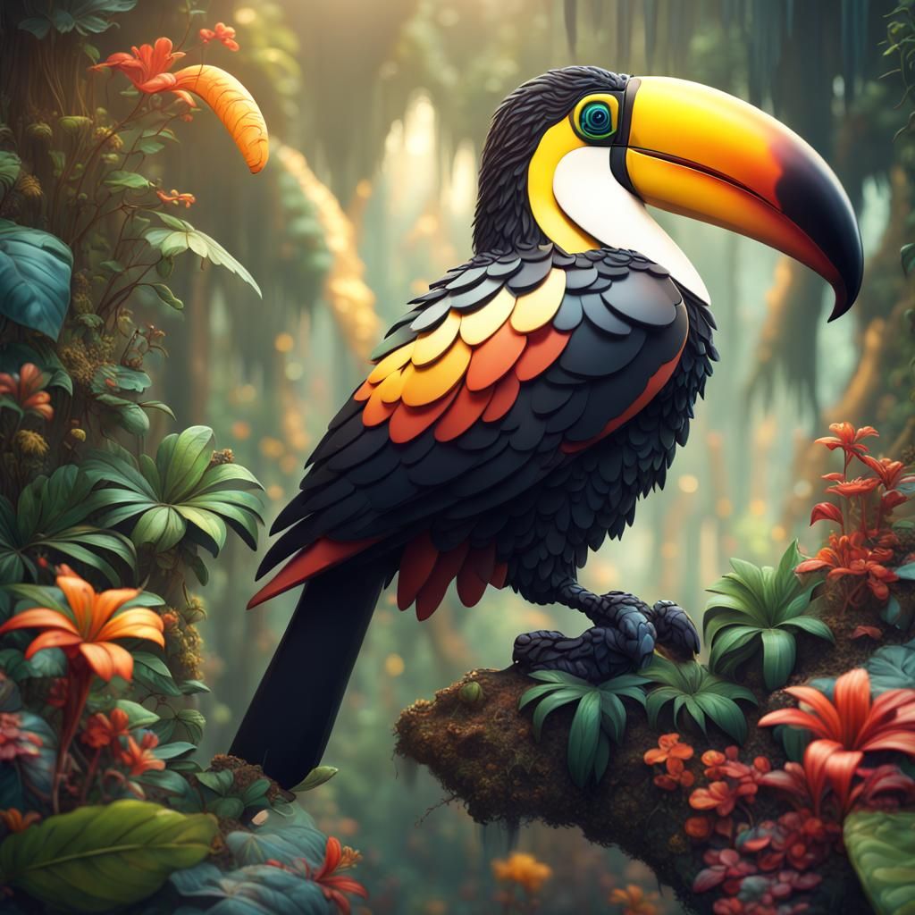 TOUCAN MADE OF PUZZLES - AI Generated Artwork - NightCafe Creator