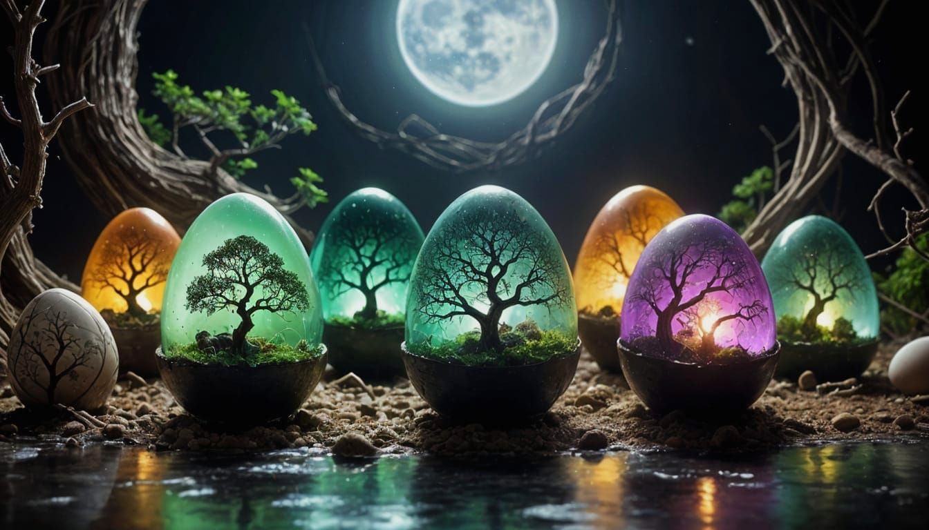 Enchanted Eggscapes: A Surreal Easter World  by @Ivone