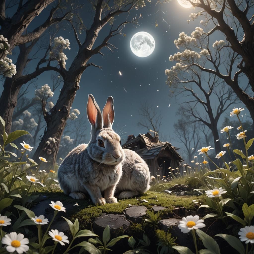 Bonnie the Rabbit's Lunar Tears: A Fantasy Landscape