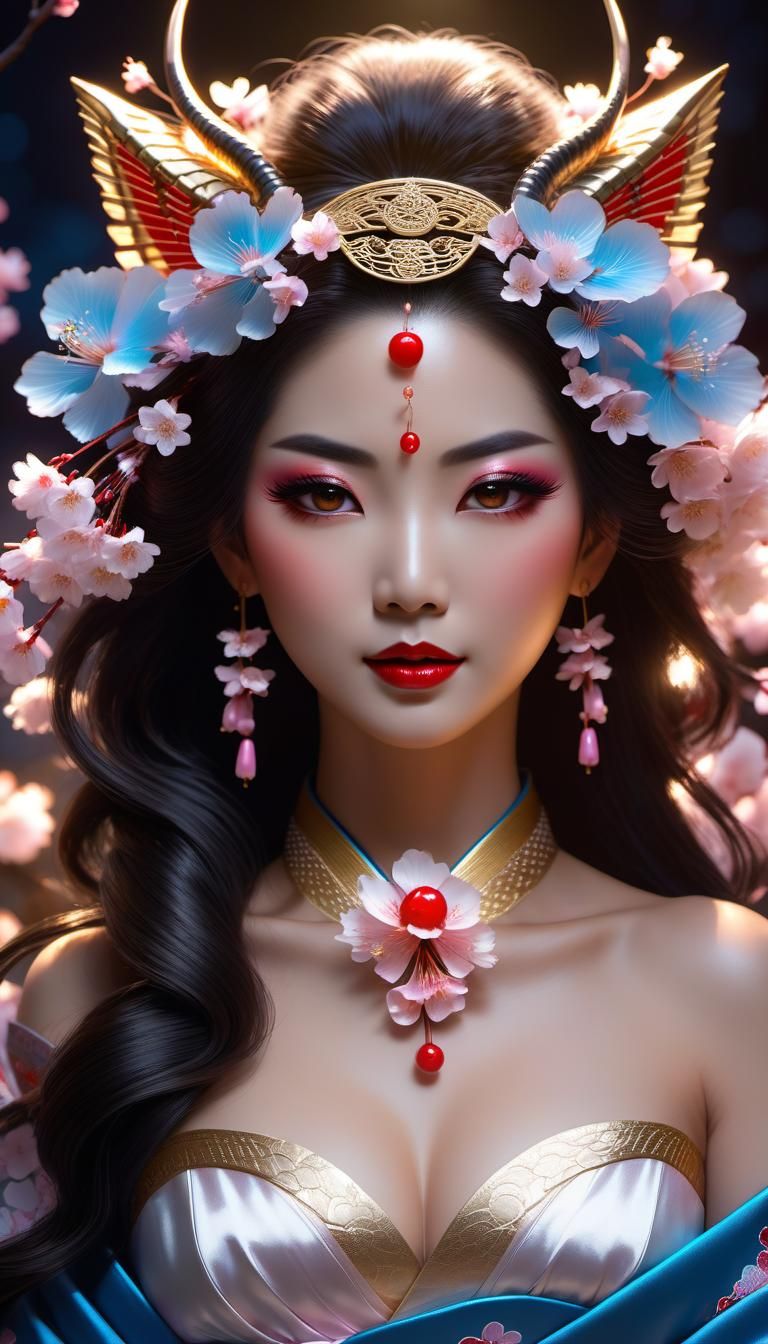 Cherry Blossom Queen AI Generated Artwork NightCafe Creator