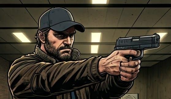 Person Shooting at a Firing Range Target