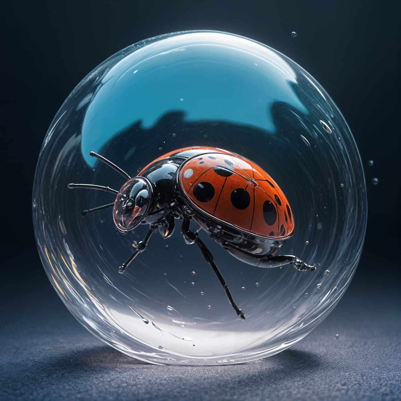 Ladybird in Vibrant Bubble