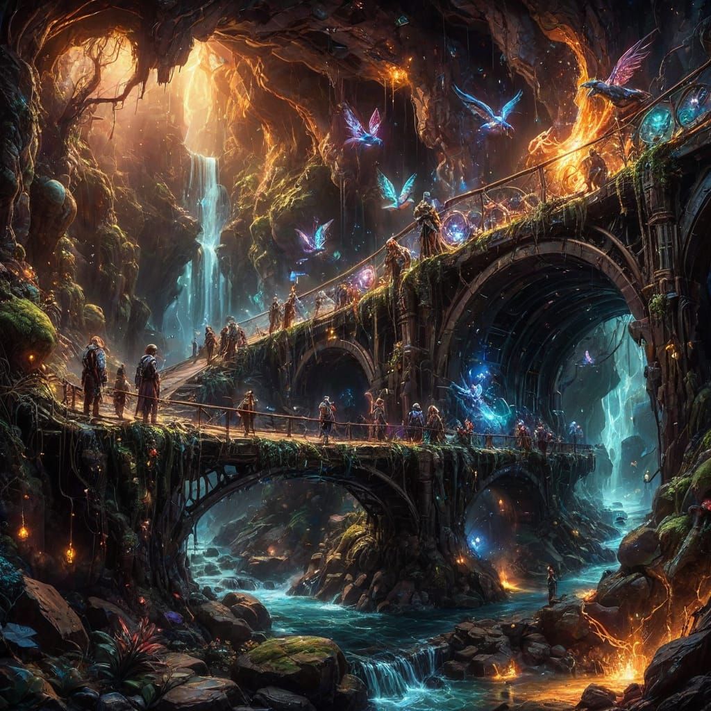 Creatures Build Bridge of Light 🌉