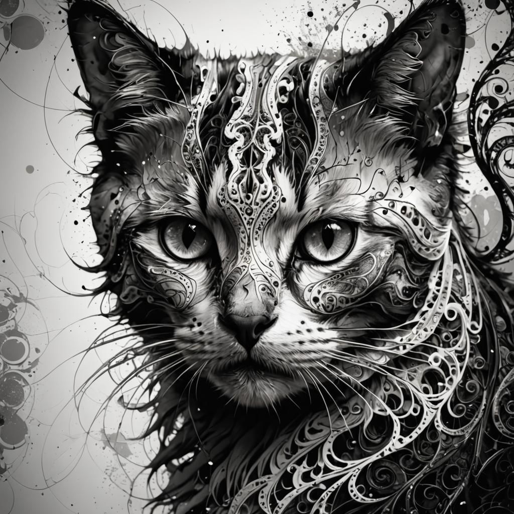 Filigree Fractal Cat  by @Billybob Thornton