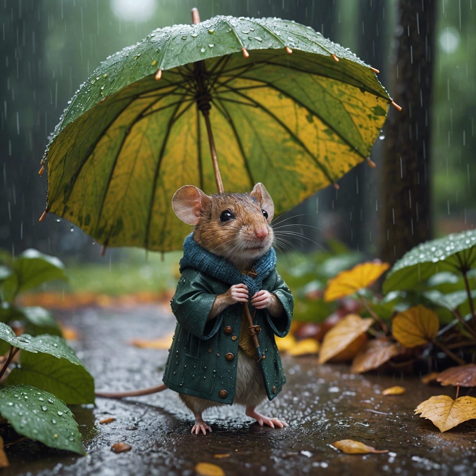 Squeaking in the rain  by @Billcat