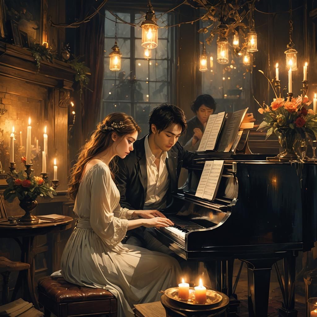 intimate piano lesson