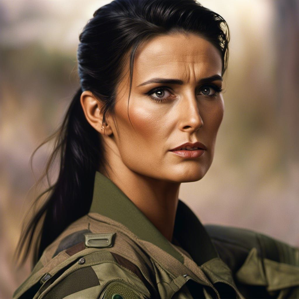 Demi Moore as G.I. Jane (before the shave) - AI Generated Artwork ...