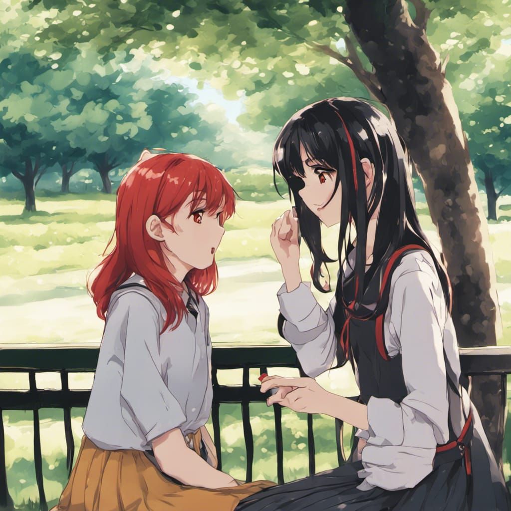 Red talking to Moon about her hair