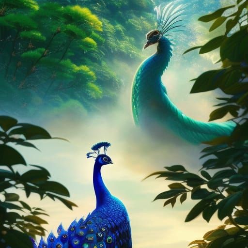 Peacock dragon birds