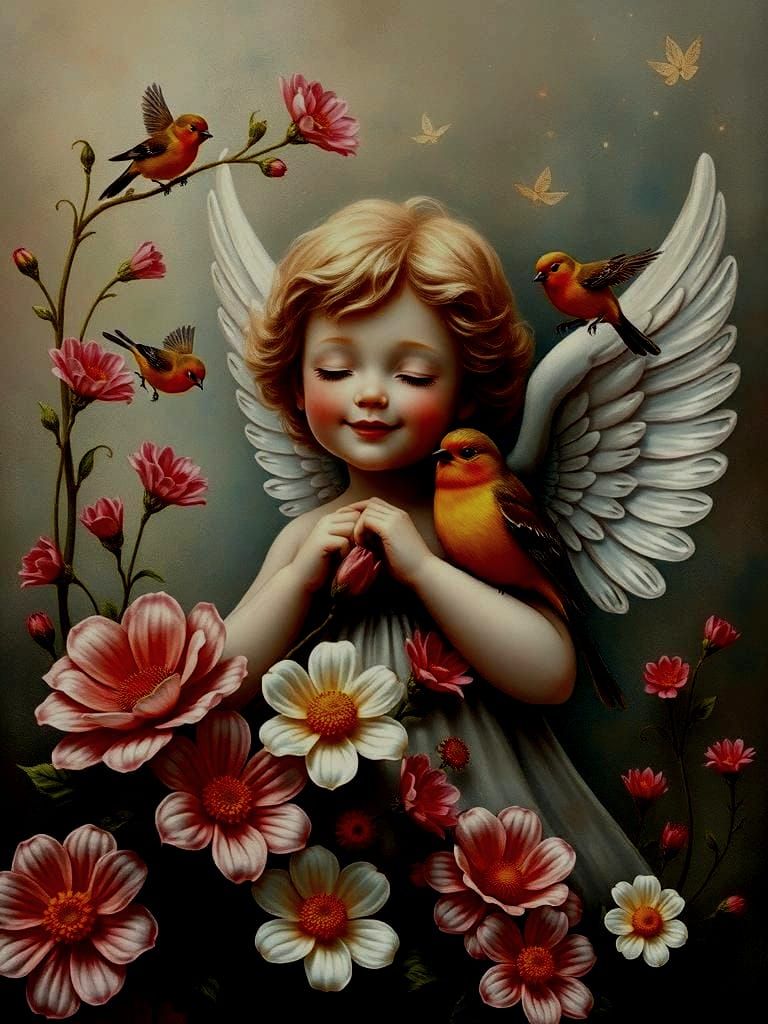 The gentle angel smiles 