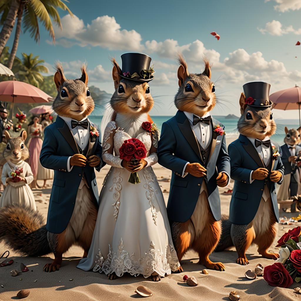 Squirrels Wedding AI Generated Artwork NightCafe Creator