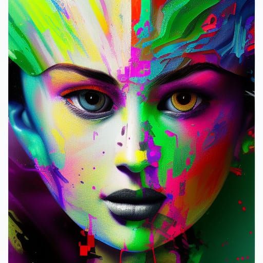 abstract portrait Hyperrealistic, splash art 1 - AI Generated Artwork ...