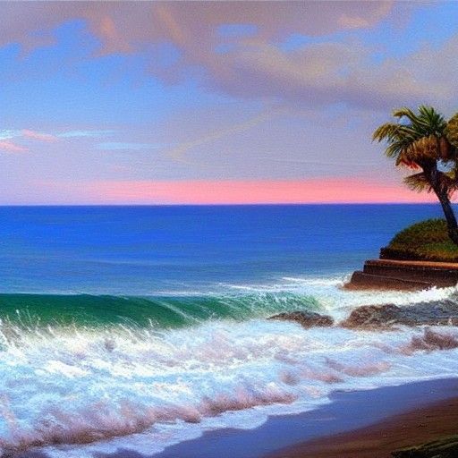 Home in front of the Ocean Tides Beautiful Rainbow