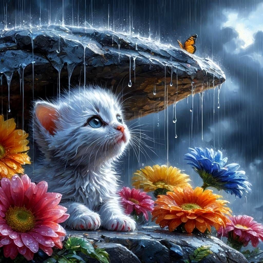 Kitten in the Rain