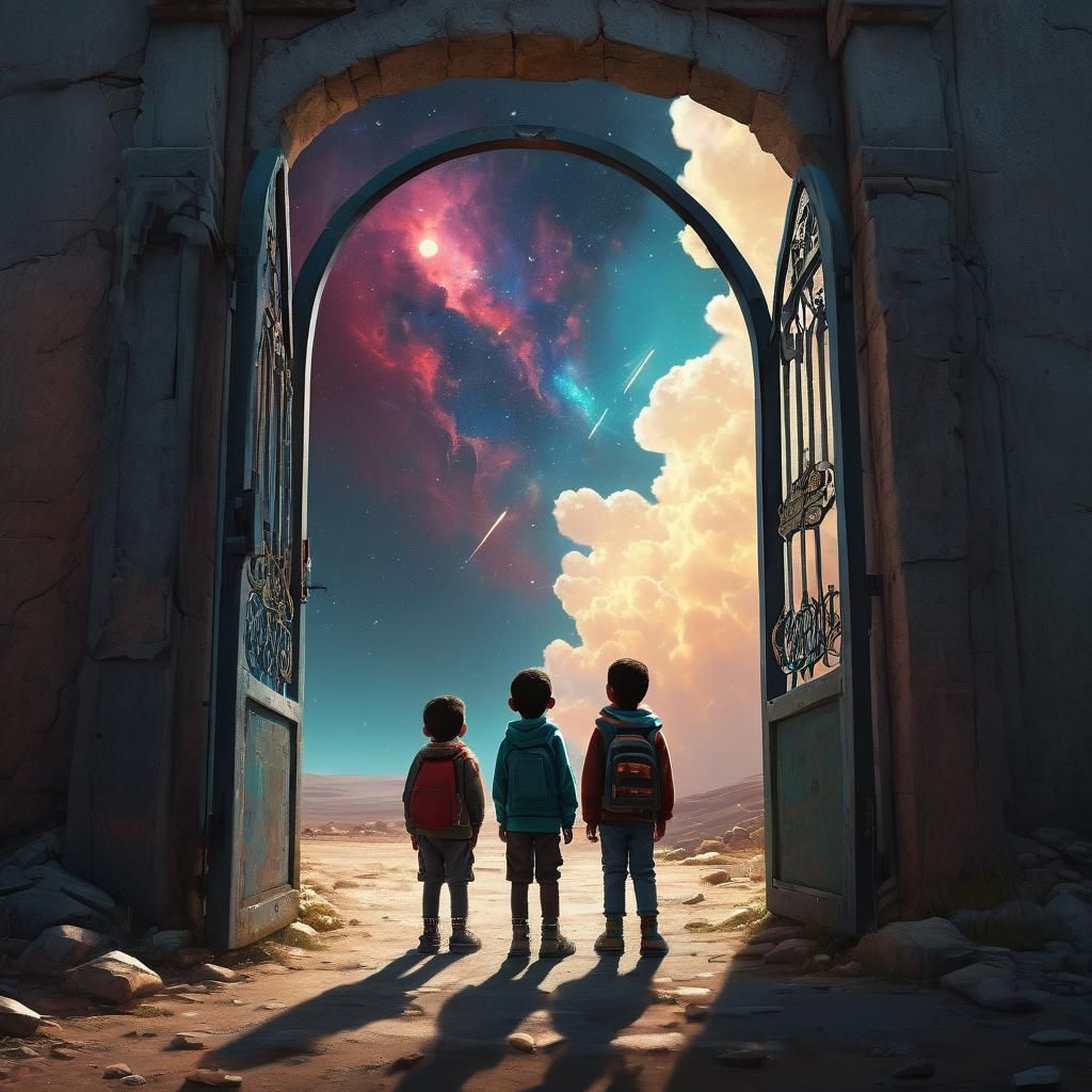 Hyperrealistic vibrant colorful image of a beautiful heavens...