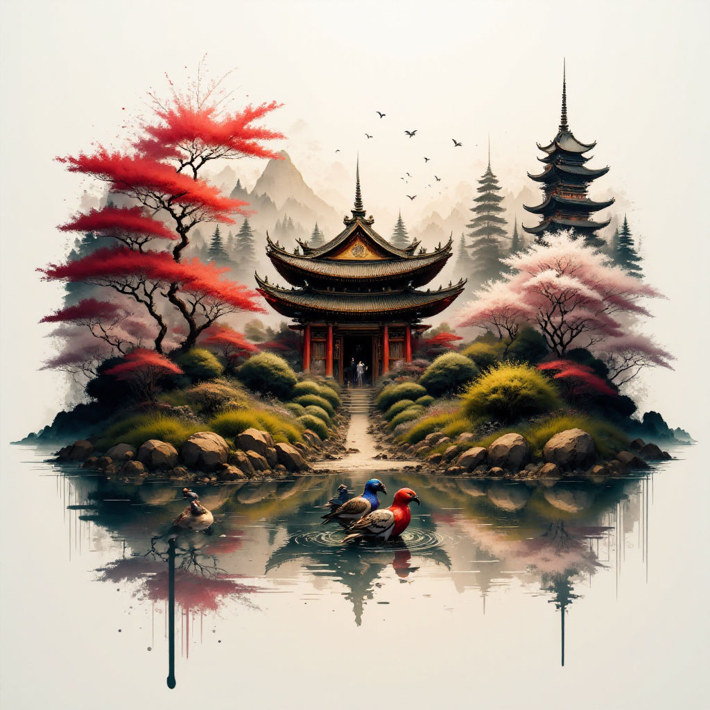 A group Jackdaws in a pond