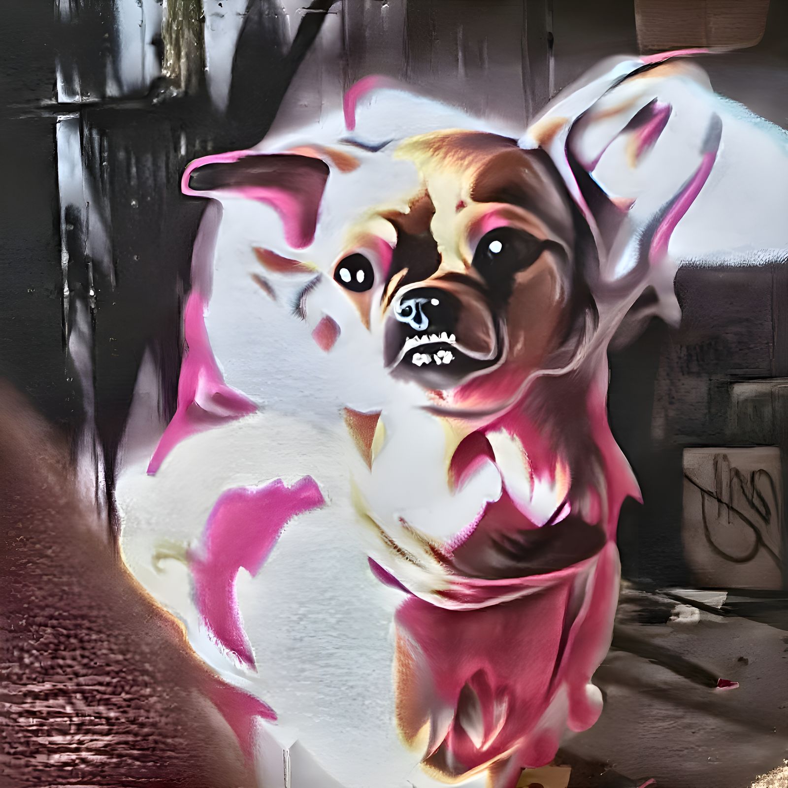 A Maggie Mae Painting Brick wall mural