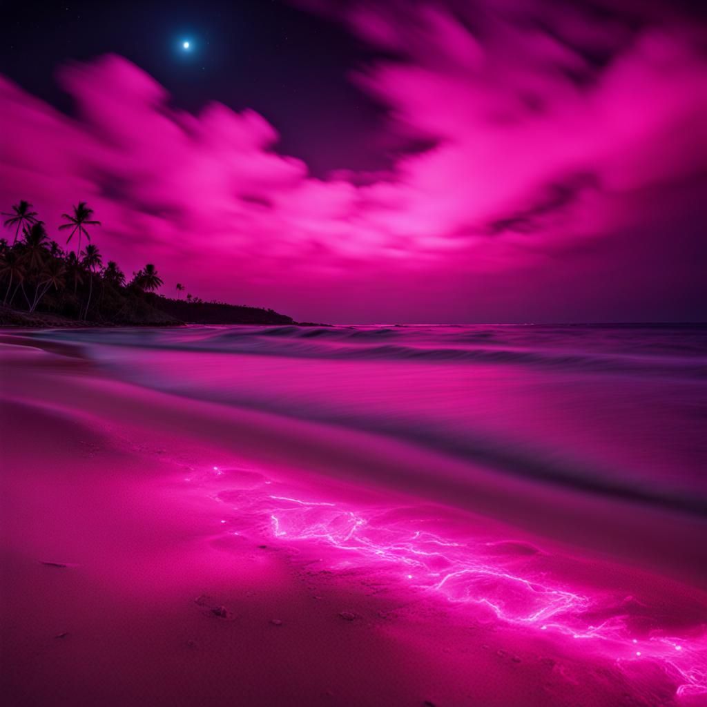 Pink bioluminescence   by @Pink Angel 