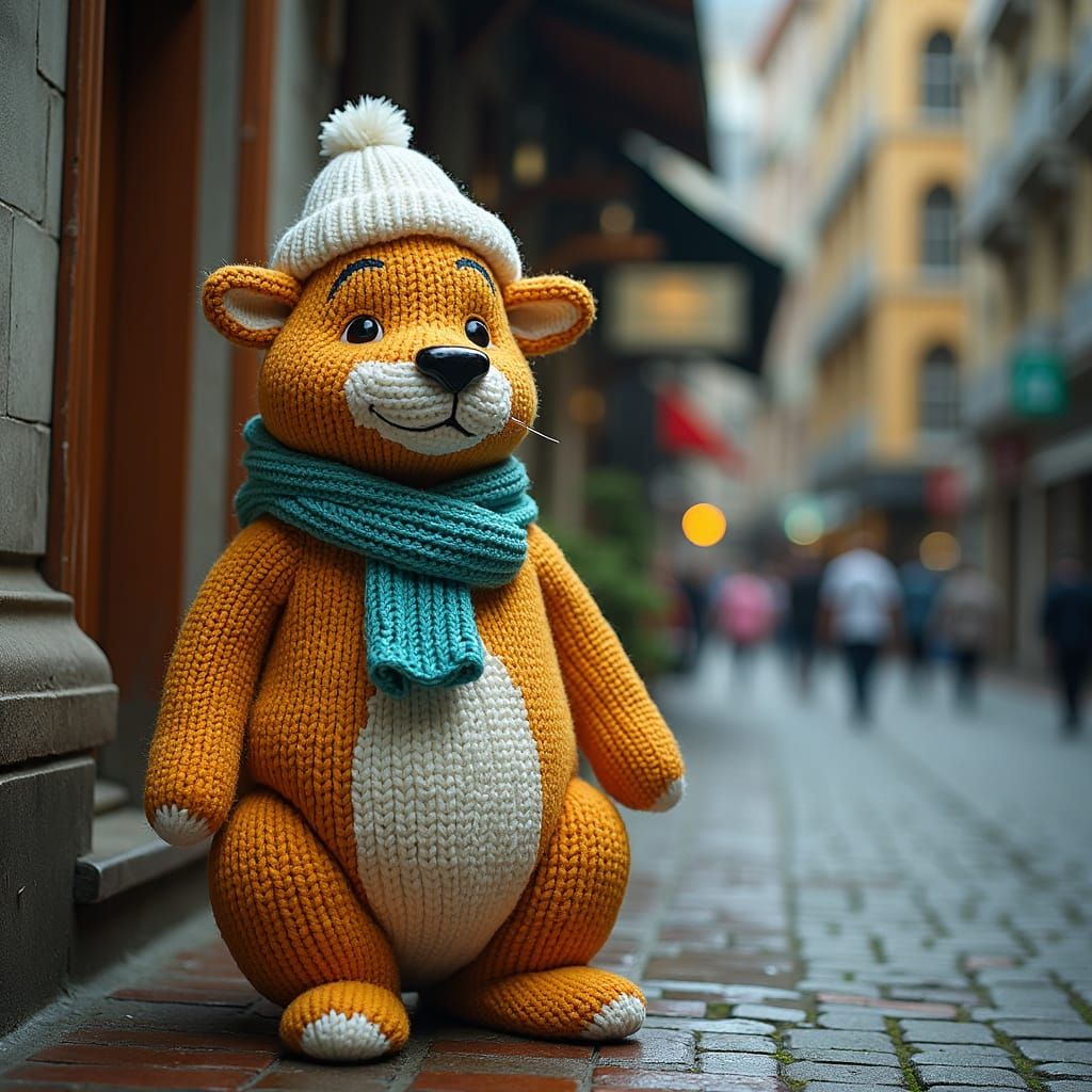 Girl in Winter Coat on Cloudy Evening