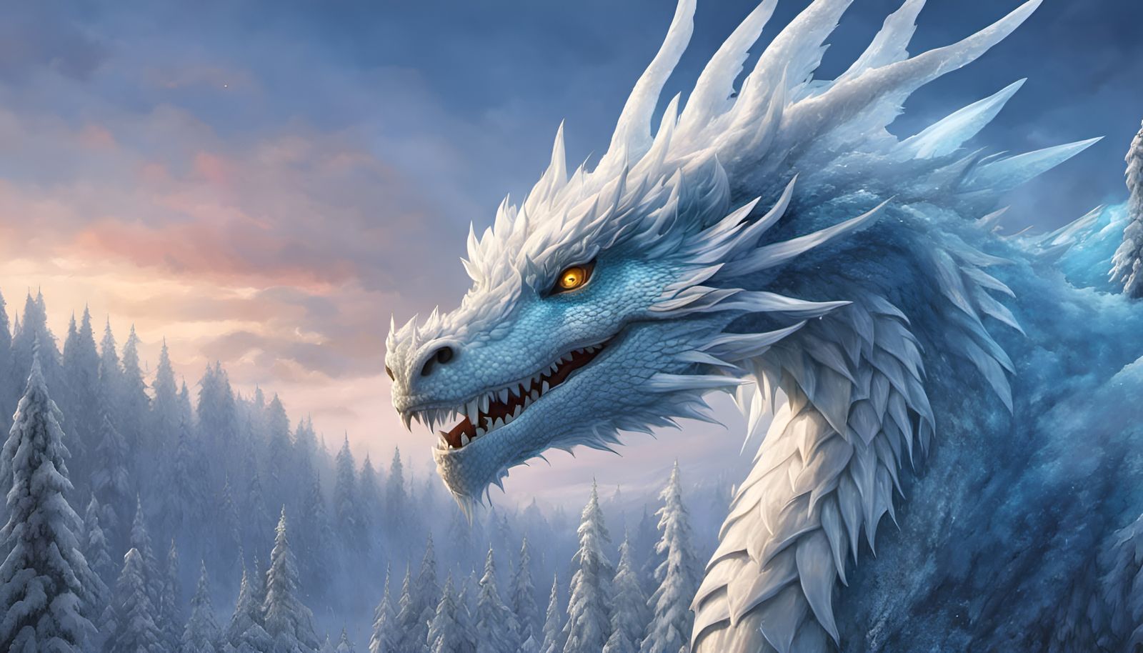 Snow Ice Dragon - AI Generated Artwork - NightCafe Creator